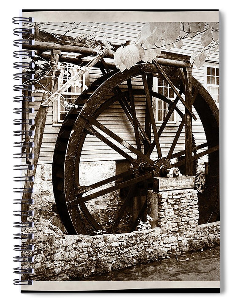 Vintage Photography Spiral Notebook featuring the photograph Cumberland Gap Old Mill House by Phil Perkins