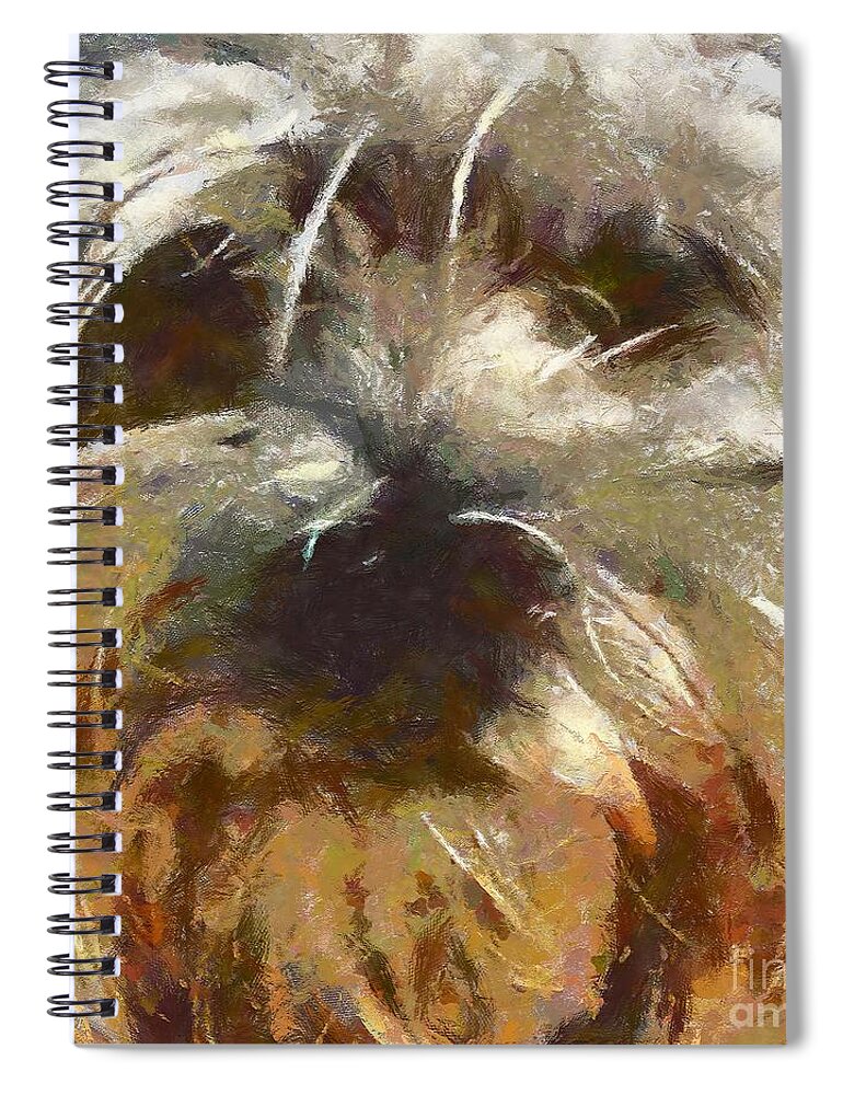 Dog Spiral Notebook featuring the painting Curly by Dragica Micki Fortuna