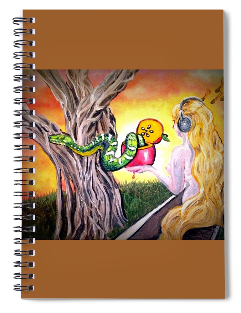 Eve Spiral Notebook featuring the painting Curves by Alexandria Weaselwise Busen