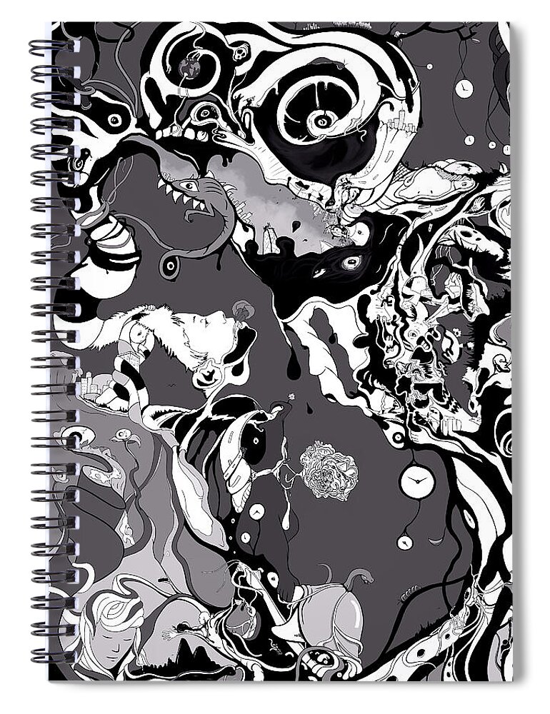 Grapevine Wall Spiral Notebook featuring the drawing Custom Cut Selection 01 by Craig Tilley
