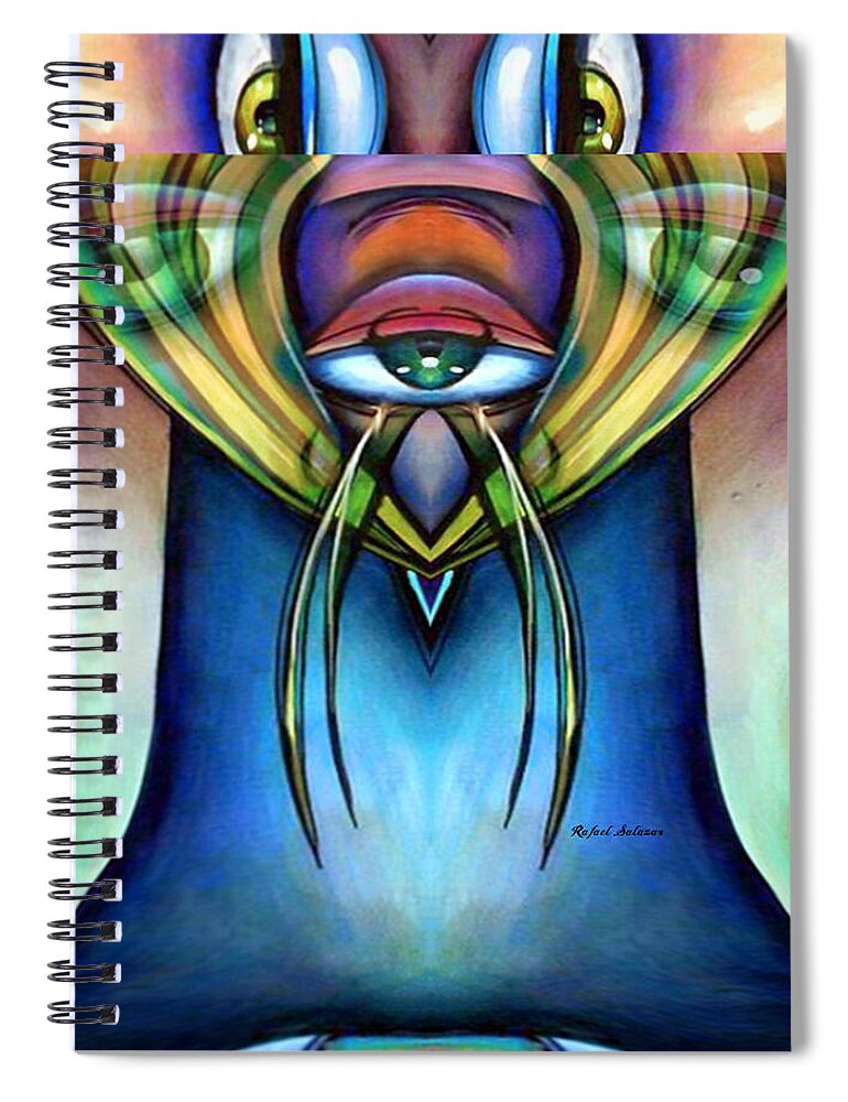 Rafael Salazar Spiral Notebook featuring the digital art CyberCop by Rafael Salazar