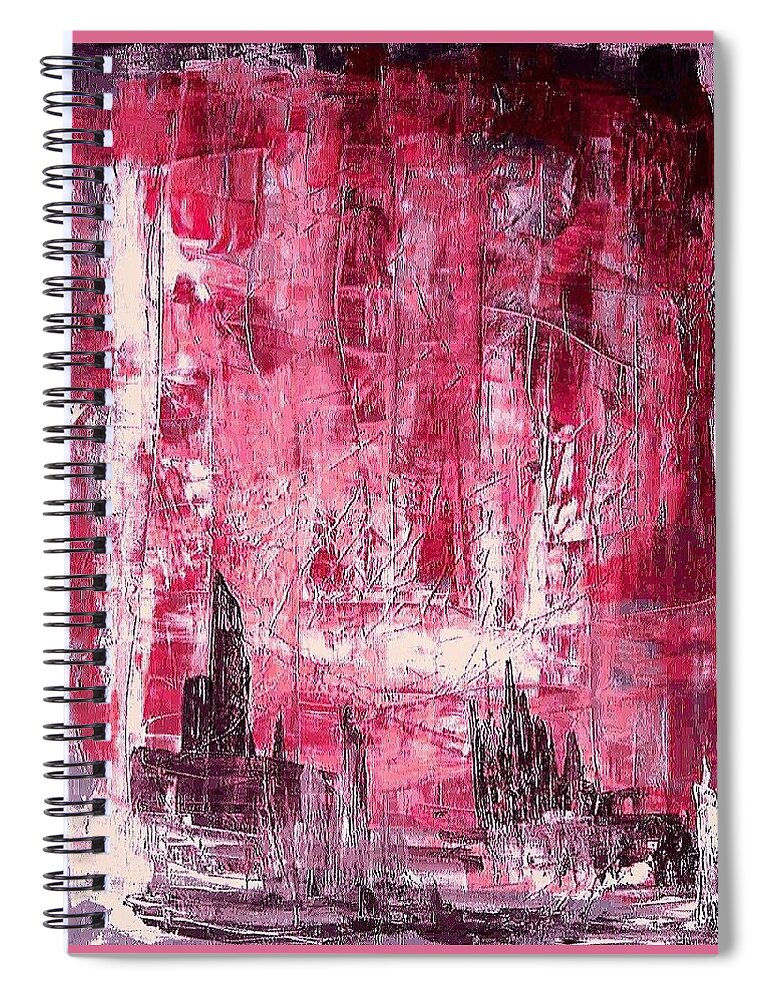  Spiral Notebook featuring the painting D13 - christine II by KUNST MIT HERZ Art with heart