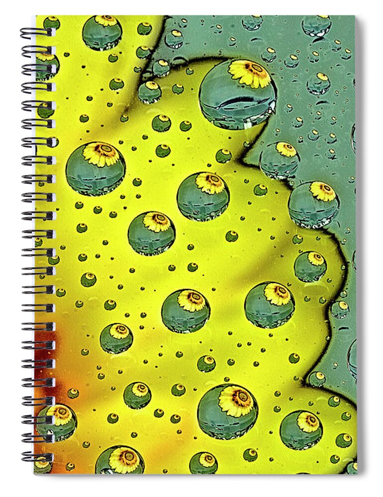 Abstract Spiral Notebook featuring the photograph Dahlia Galaxy One by Marla Craven