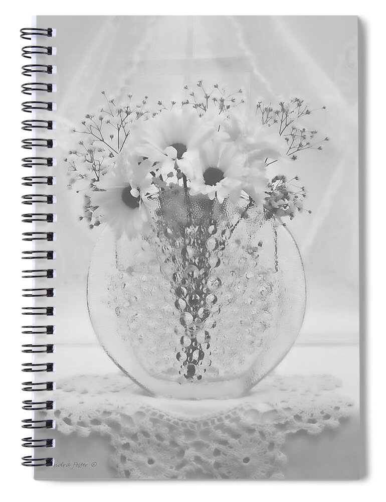 Daisies Spiral Notebook featuring the photograph Daisies In Vase At The Window by Sandra Foster