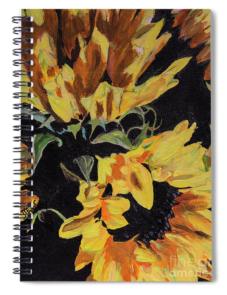 Acrylic Spiral Notebook featuring the painting Daisies by Jackie MacNair