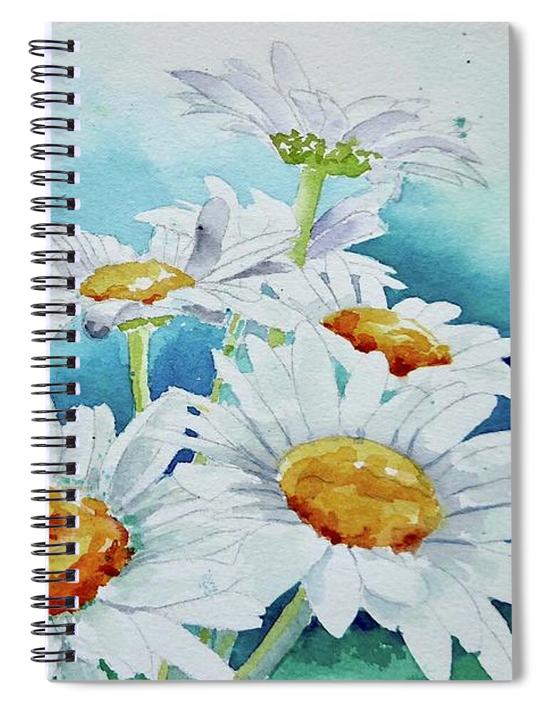 Daisies Spiral Notebook featuring the painting Daisies by Pat Dolan