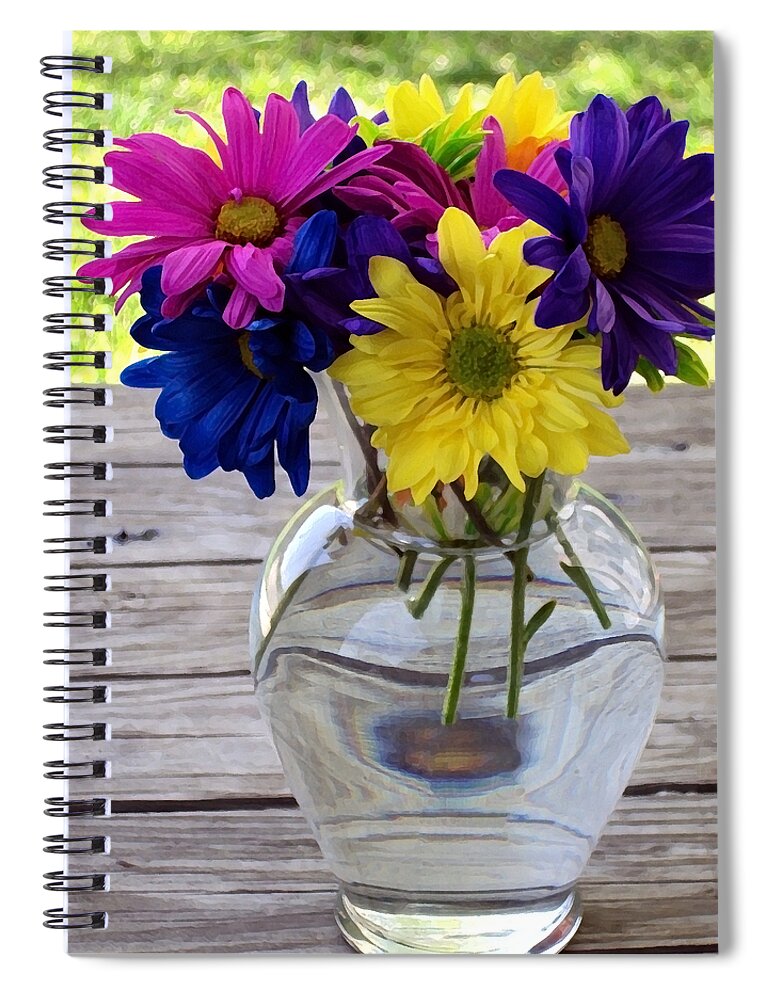 Daisy Crazy Spiral Notebook featuring the photograph Daisy Crazy by Angelina Tamez