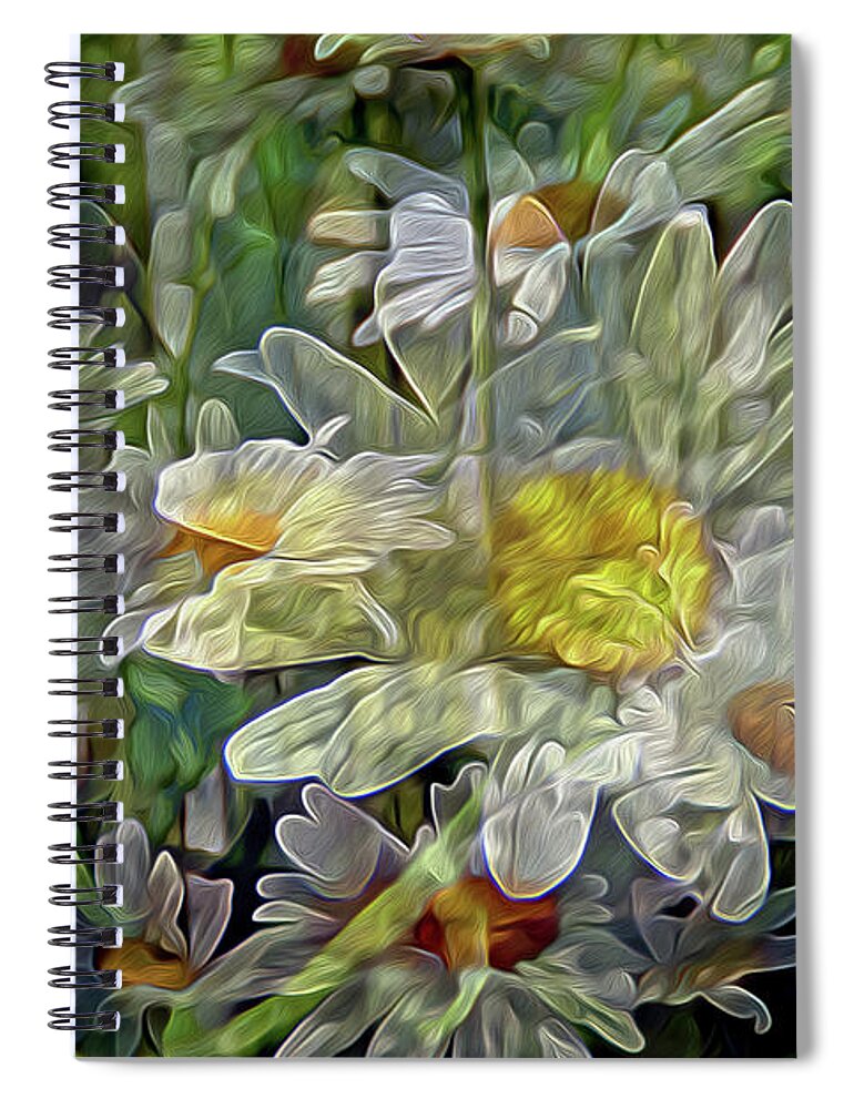 Daisy Spiral Notebook featuring the digital art Daisy Mystique 8 by Lynda Lehmann