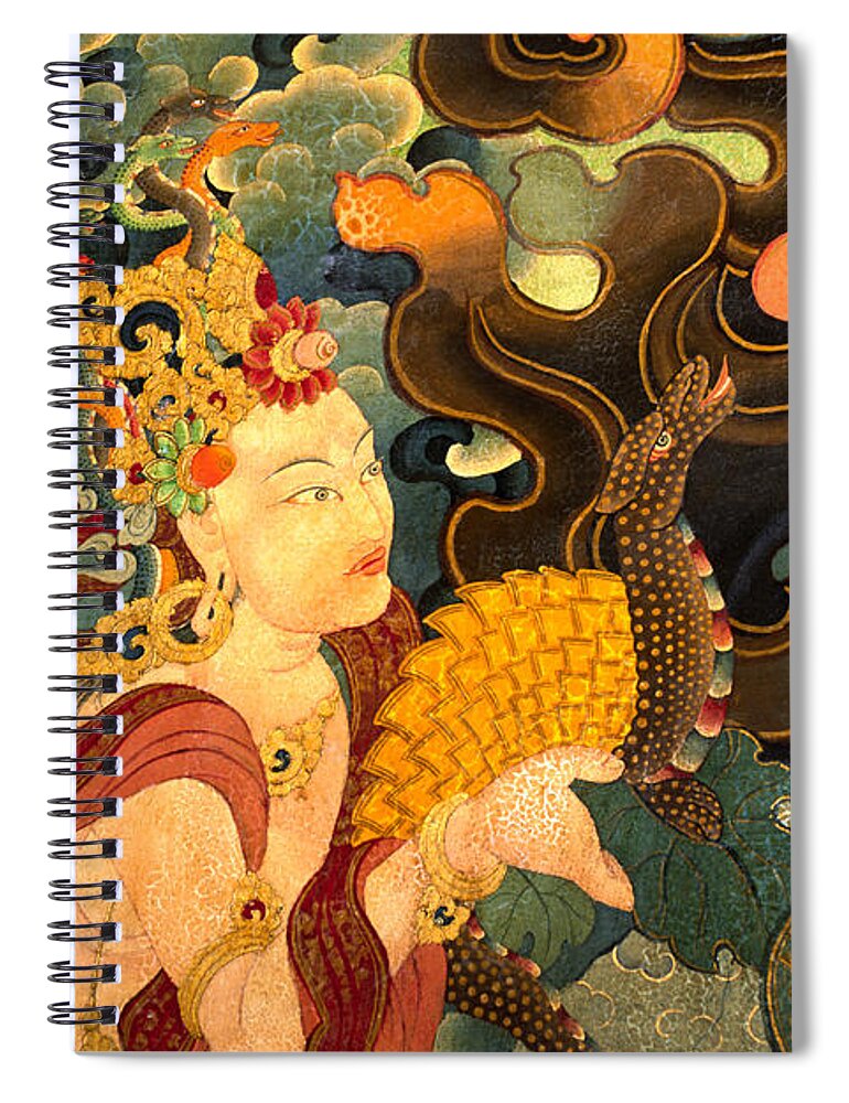 Craig Lovell Spiral Notebook featuring the photograph Dakini with Nagas - Sera Monastery Tibet by Craig Lovell