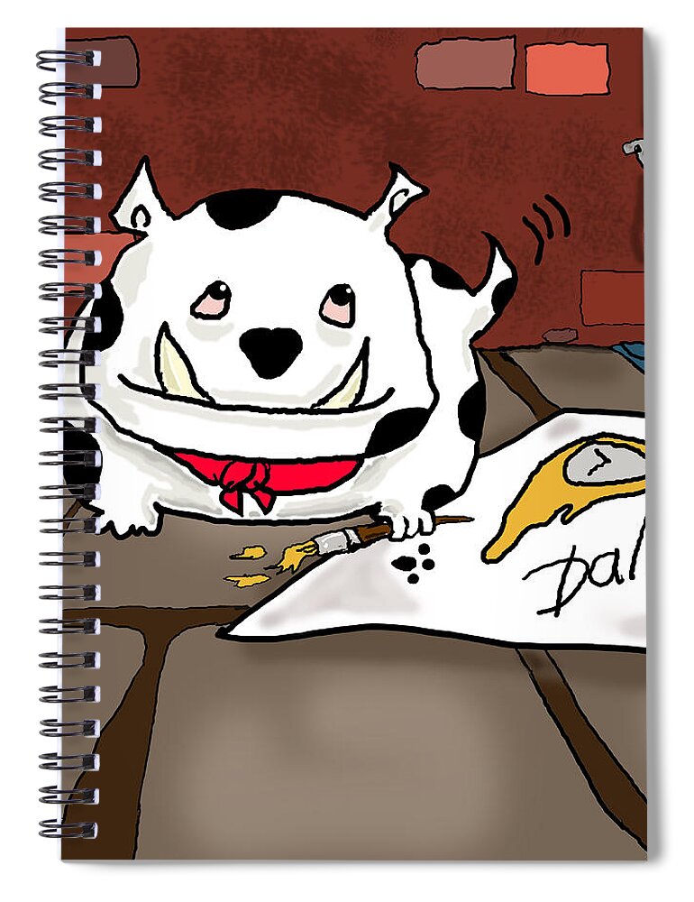 Dog Spiral Notebook featuring the digital art Dali by Kev Moore