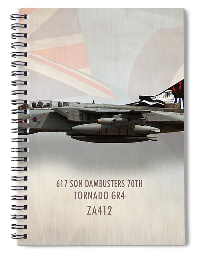 Tornado Gr4 Spiral Notebook featuring the digital art Dambusters Tornado GR4 ZA412 by Airpower Art