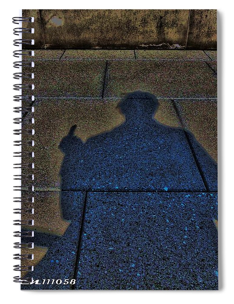 Man Spiral Notebook featuring the digital art Damn Shadow Figure by Vincent Green