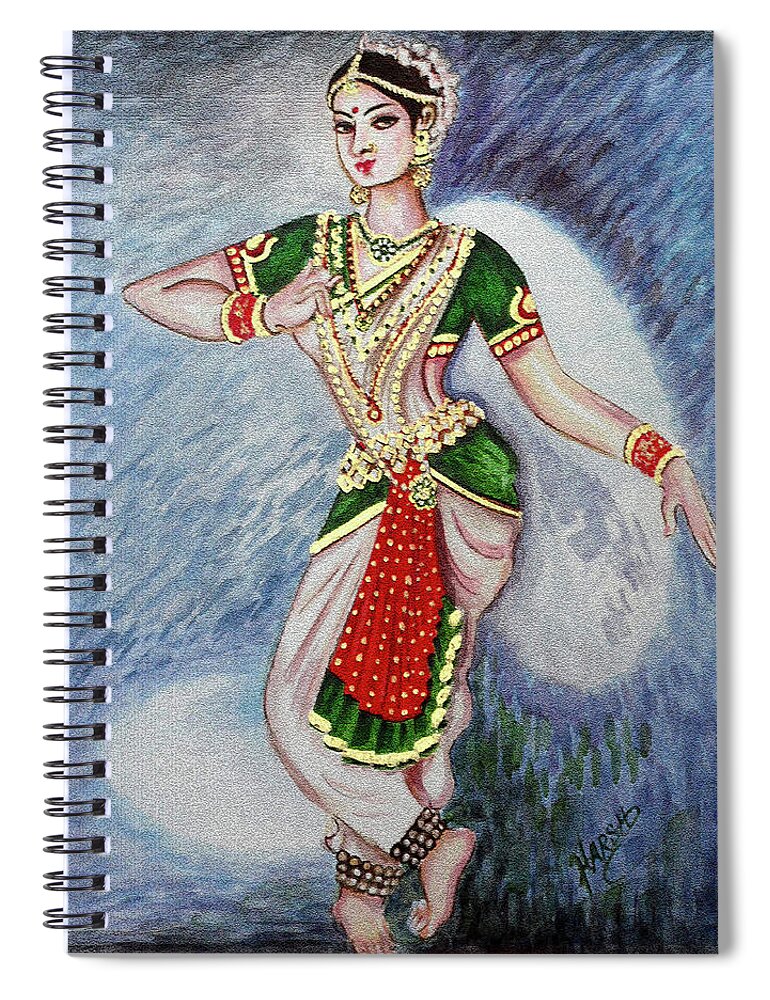 Dance Spiral Notebook featuring the painting Dance 2 by Harsh Malik