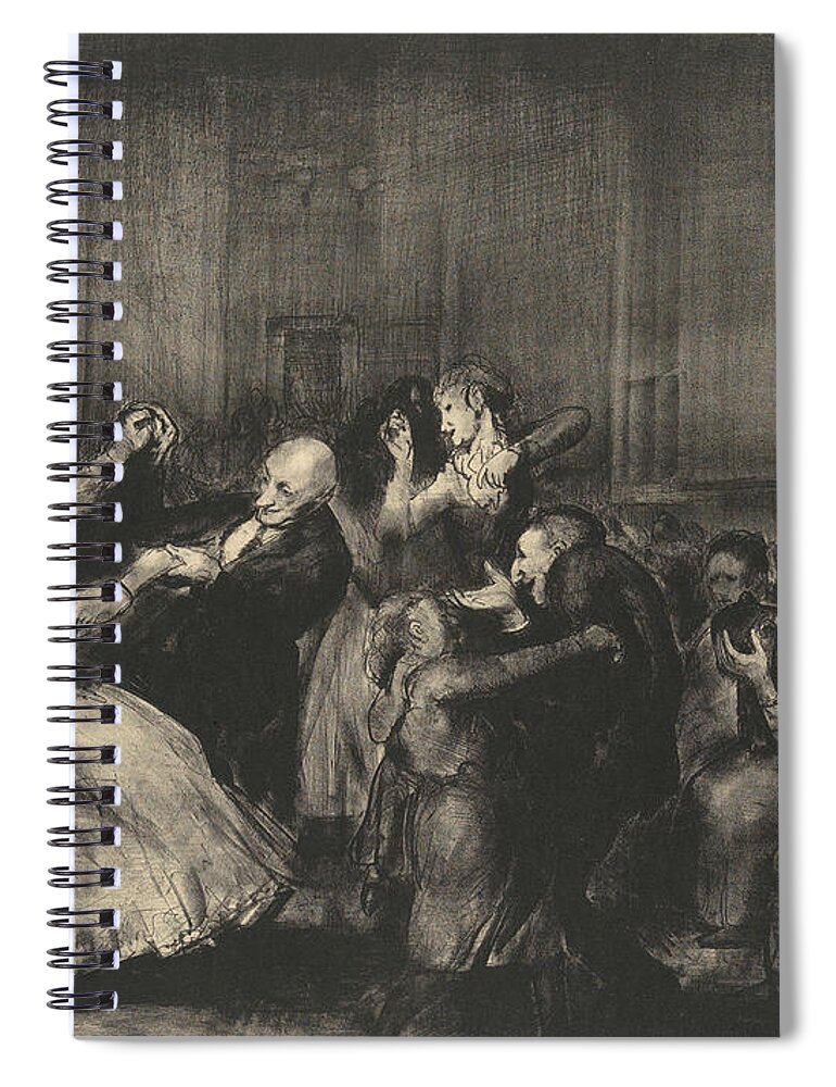 19th Century Art Spiral Notebook featuring the relief Dance in a Madhouse by George Bellows