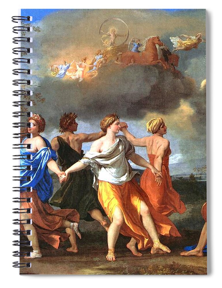 Nicolas Poussin Spiral Notebook featuring the painting Dance to the Music of Time by Nicolas Poussin