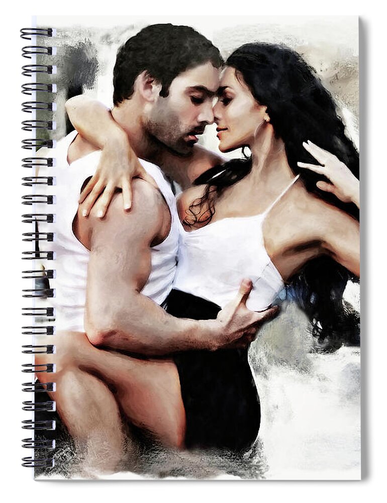 Dancing Spiral Notebook featuring the digital art Dance with Passion by Pennie McCracken