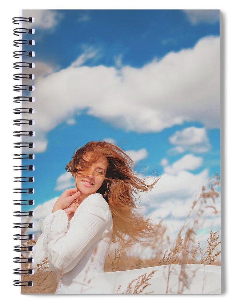 Russian Artists New Wave Spiral Notebook featuring the photograph Dance with Wind by Vit Nasonov