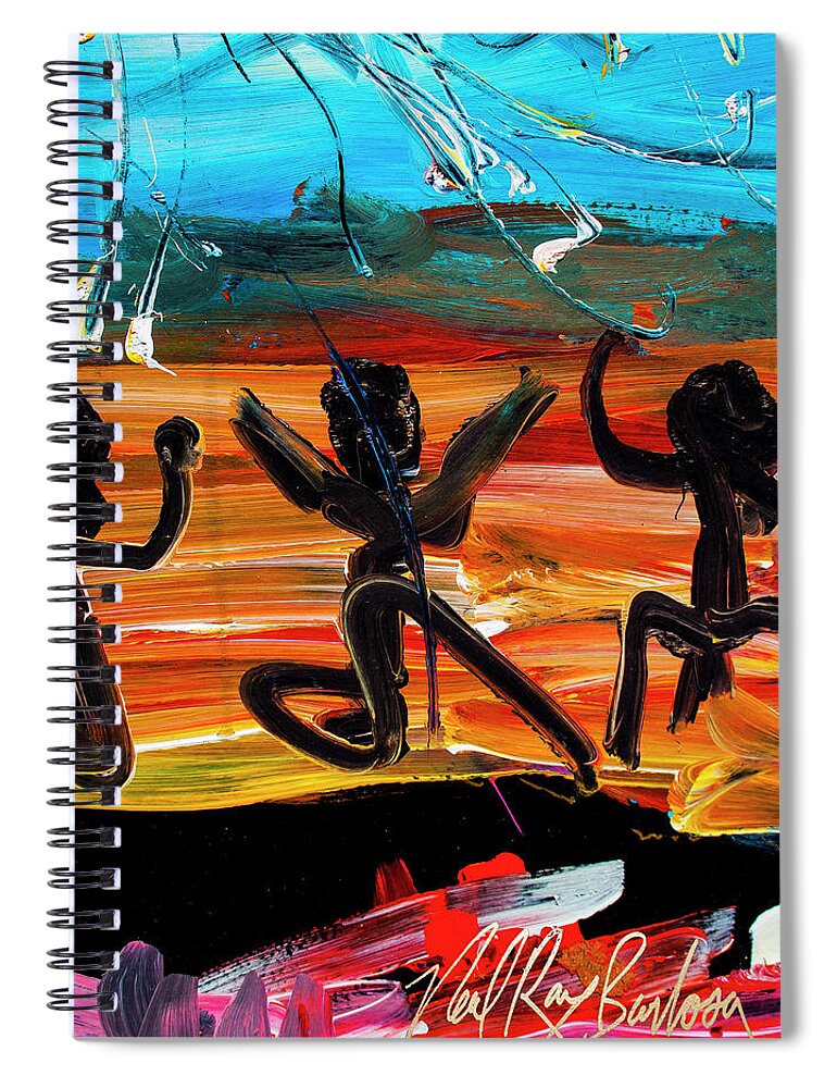 Dancing Spiral Notebook featuring the painting Dancing Around by Neal Barbosa