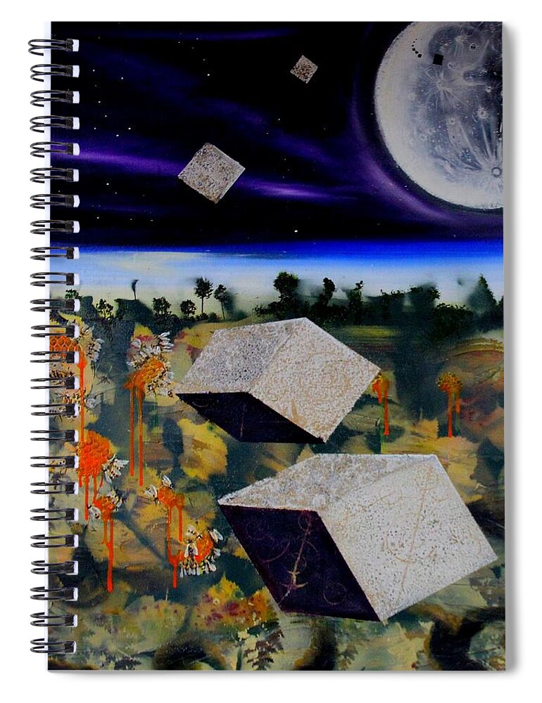 Moon Spiral Notebook featuring the painting Dancing in the Moon light by John Palliser