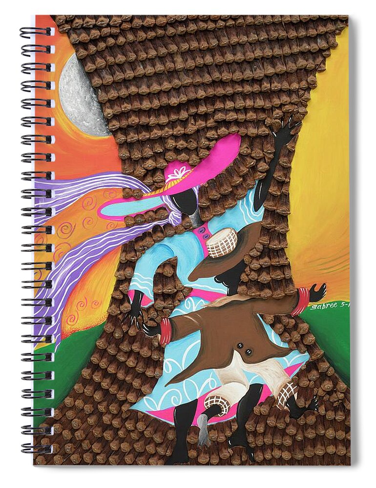 Sabree Spiral Notebook featuring the painting Dancing in the Son's Light by Patricia Sabreee