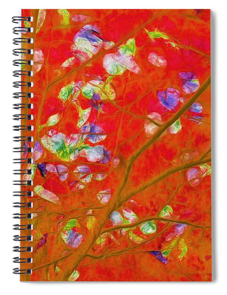 Red Spiral Notebook featuring the digital art Dancing in the Wind 01 - 341 by Variance Collections