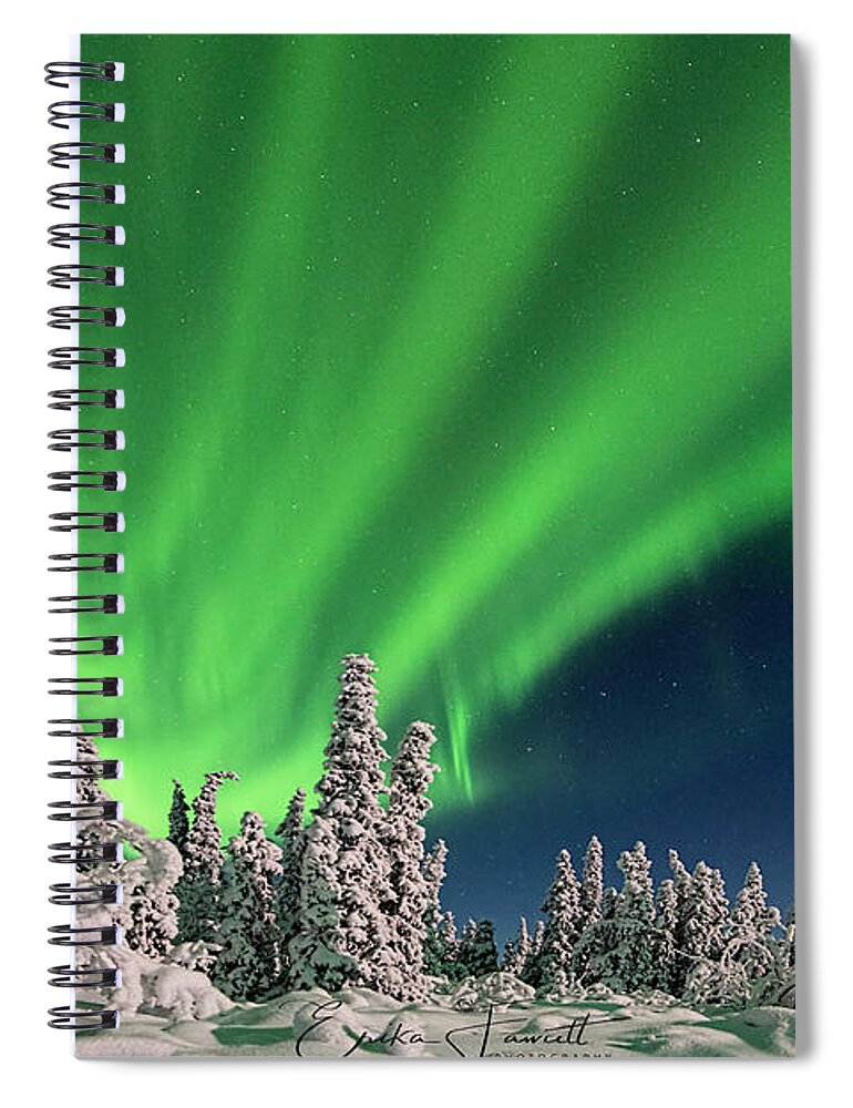 Aurora Spiral Notebook featuring the photograph Dancing Lights by Erika Fawcett