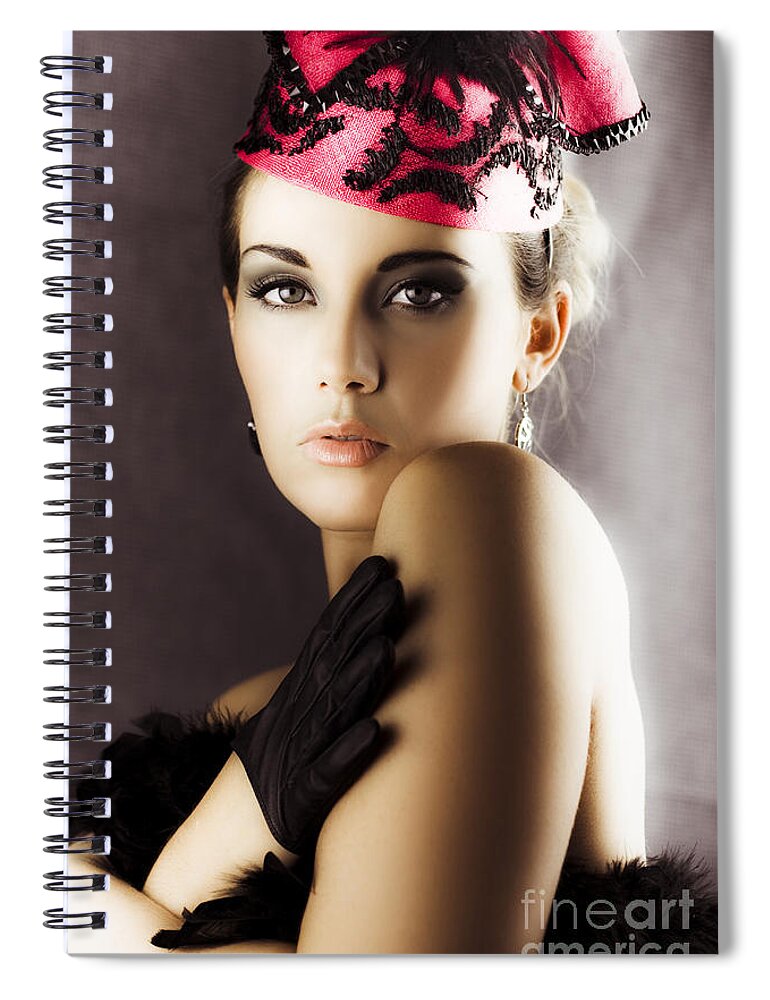 Fashion Spiral Notebook featuring the photograph Dancing Stage Performer In Elegant Fashion by Jorgo Photography