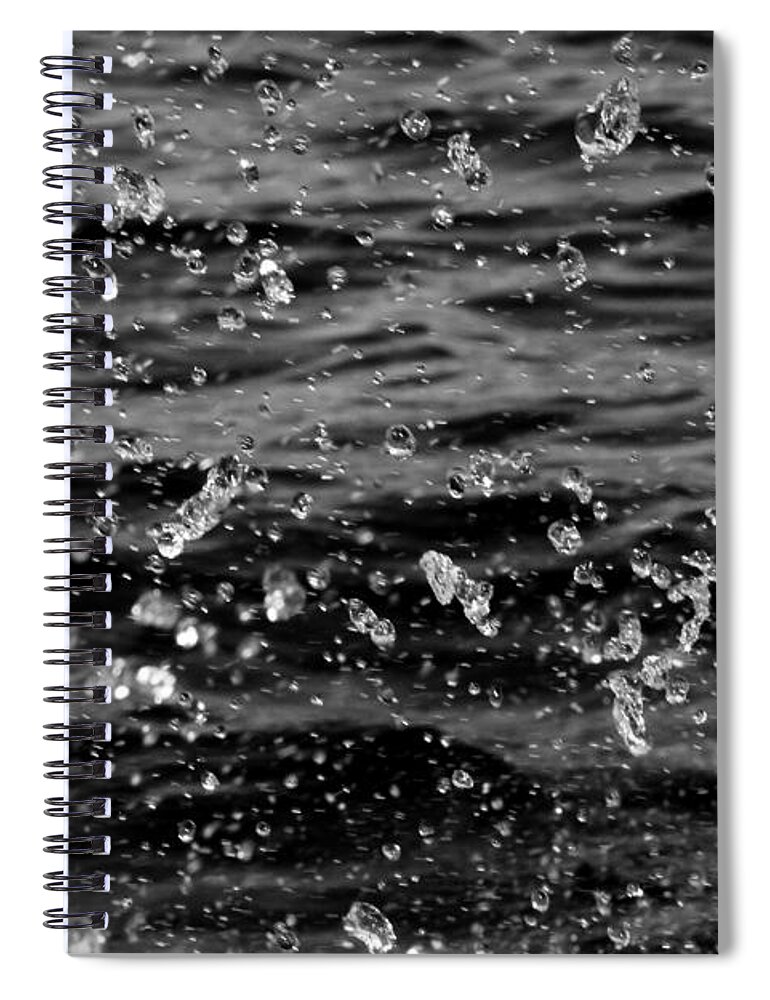 Black And White Spiral Notebook featuring the photograph Dancing Water In Black And White by Debbie Oppermann