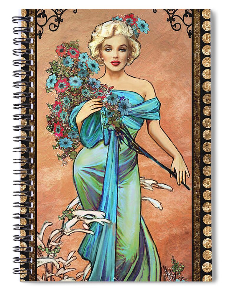 Theo Danella Spiral Notebook featuring the painting Danella Students 1 creme by Theo Danella
