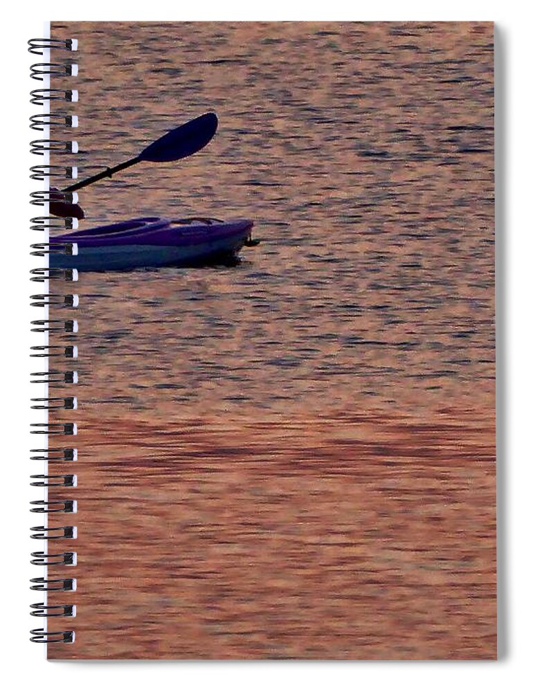 Sunset Spiral Notebook featuring the photograph Danvers River Kayaker by Scott Hufford