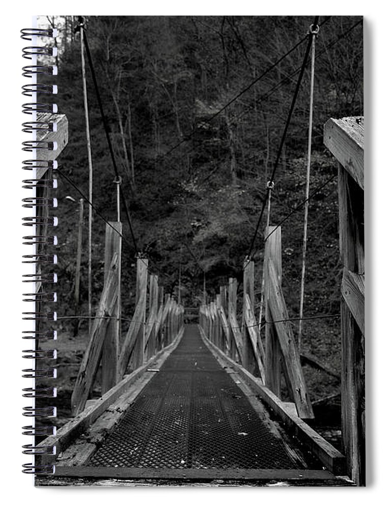 Joshua Mimbs Spiral Notebook featuring the photograph Dark Bridge by FineArtRoyal Joshua Mimbs