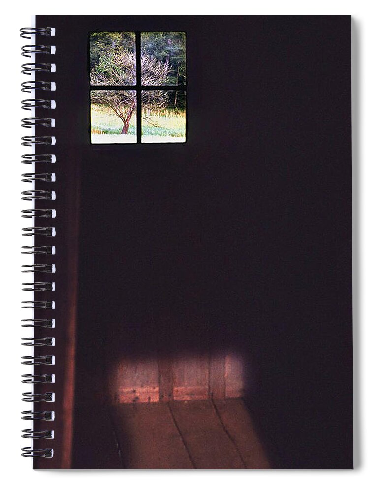 Cabin Spiral Notebook featuring the photograph Dark Cabin Window by Ted Keller