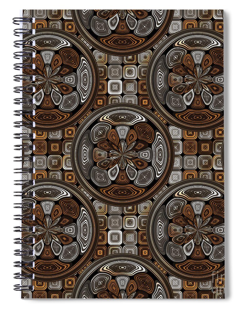 Chocolate Spiral Notebook featuring the digital art Dark chocolate pattern by Gaspar Avila