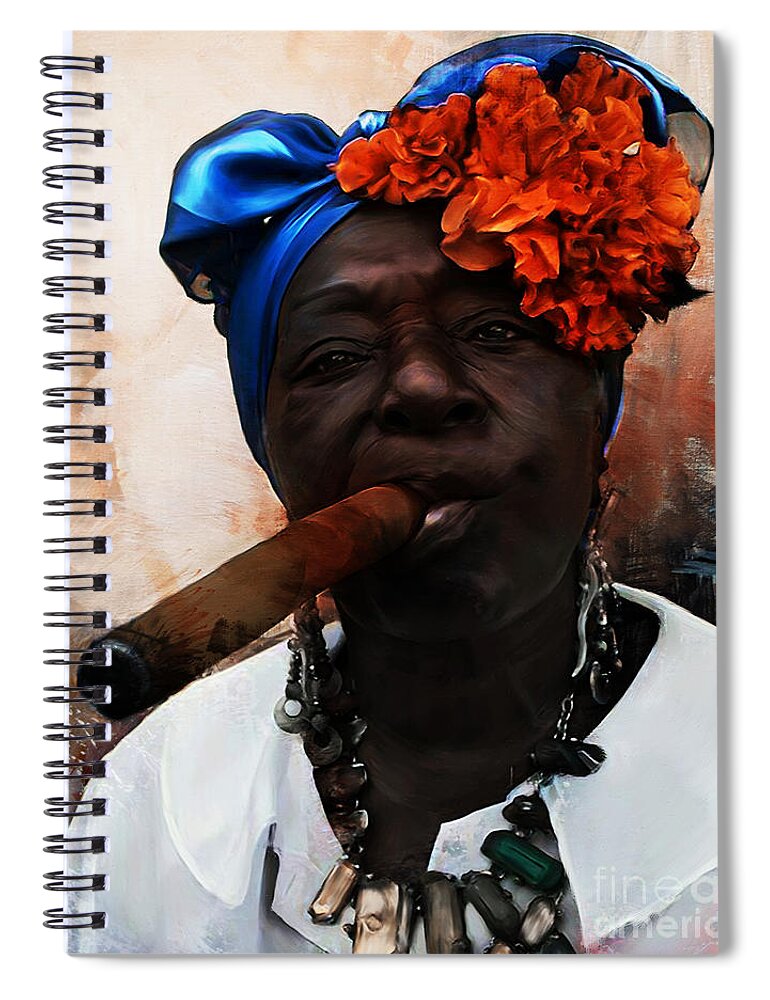 Dance Spiral Notebook featuring the painting Dark Smoke by Gull G