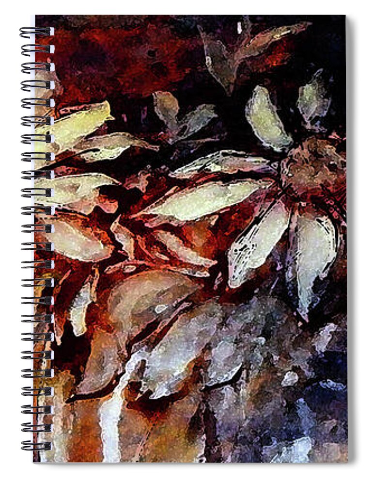 Flowers Spiral Notebook featuring the painting Dark Winds Fall Upon Thee by Lisa Kaiser