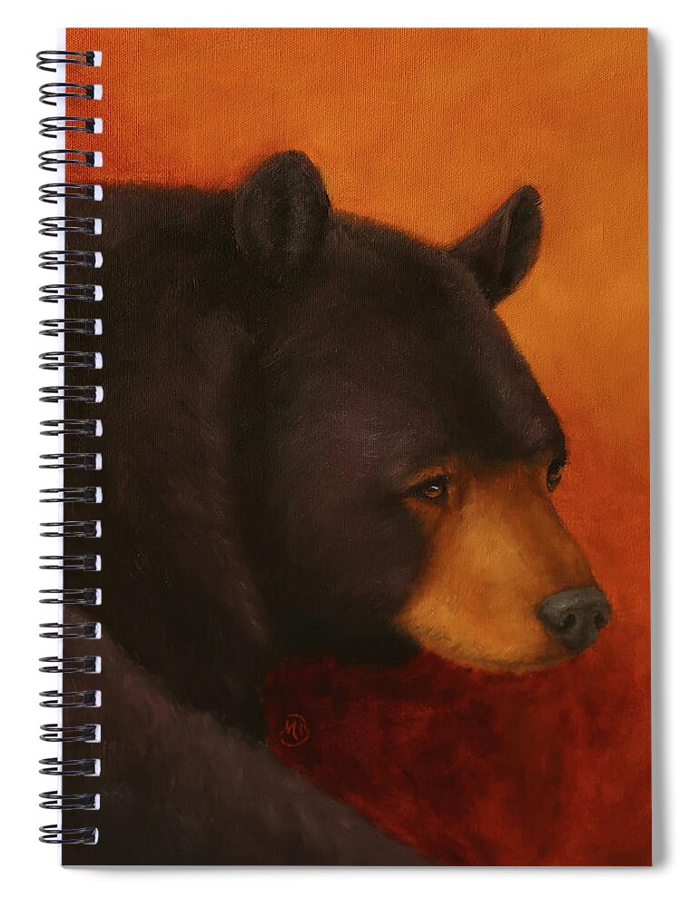 Bear Spiral Notebook featuring the painting Darkly Dreaming Bear by Monica Burnette
