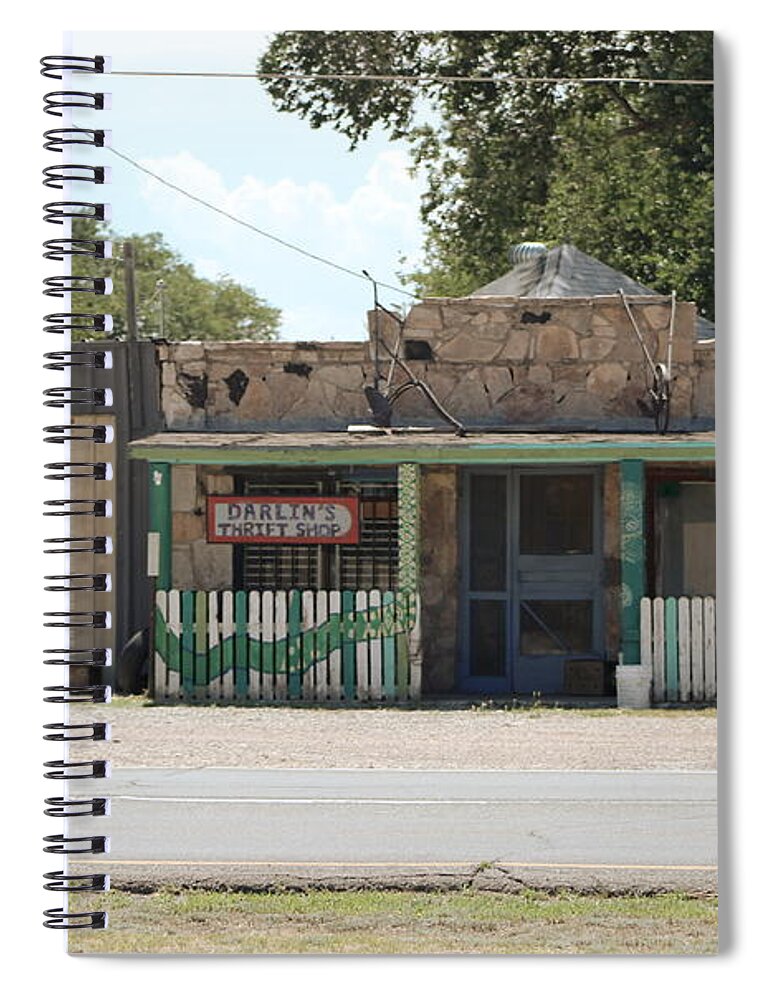 New Mexico Spiral Notebook featuring the photograph Darlin's Thrift Shop by Colleen Cornelius
