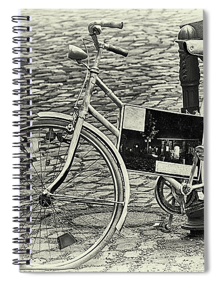 Fahrrad Spiral Notebook featuring the photograph Das alte Fahrrad Old Bicycle by Eva-Maria Di Bella