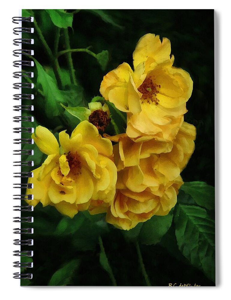 Roses Spiral Notebook featuring the painting Daughters of Helios by RC DeWinter