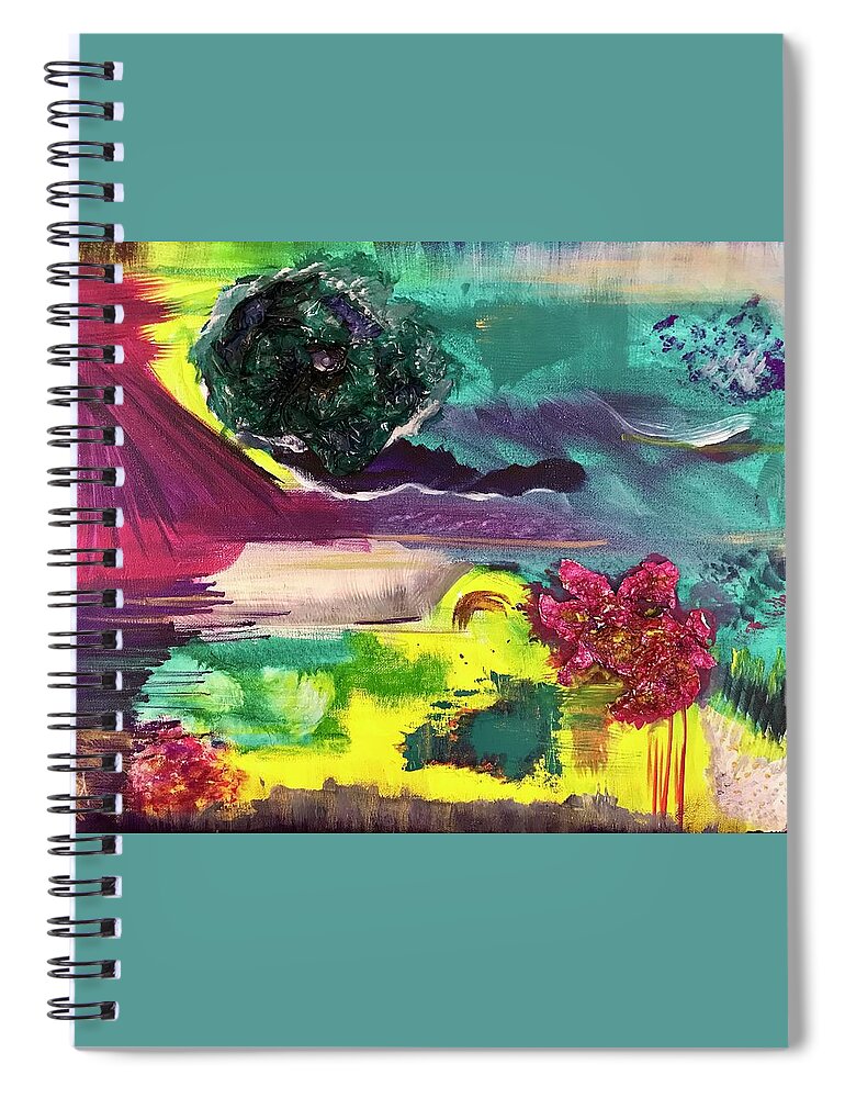 Painting Spiral Notebook featuring the painting Dawn of Creation by Laura Jaffe