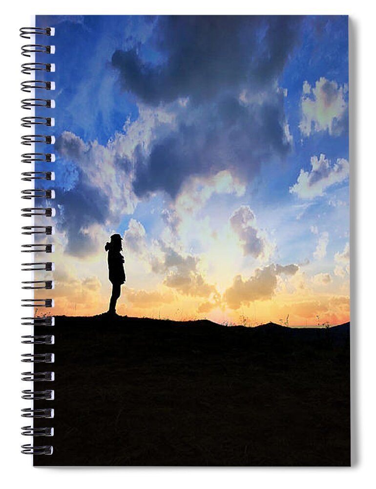 Beautiful Spiral Notebook featuring the photograph Dawn of a New Day Sunrise 140A by Ricardos Creations