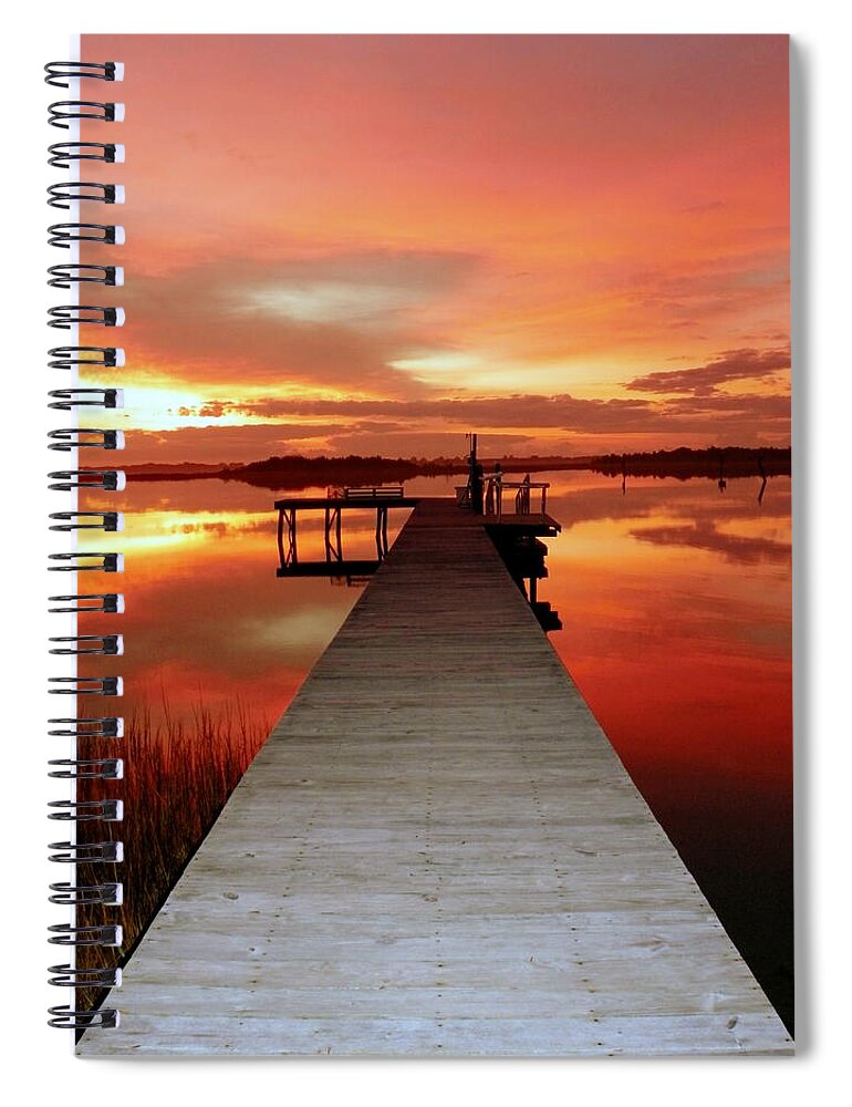 Dawn's Embrace Spiral Notebook featuring the photograph Dawn's Embrace by Karen Wiles