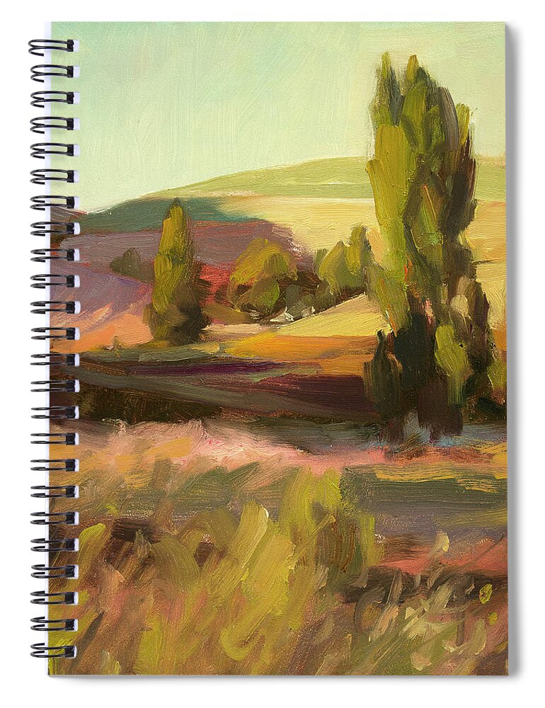 Country Spiral Notebook featuring the painting Day Closing by Steve Henderson
