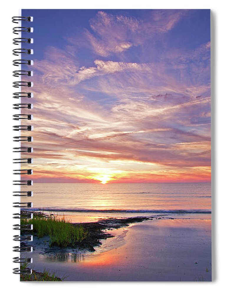 Cape Cod Sunset Spiral Notebook featuring the photograph Day Ends by Juergen Roth