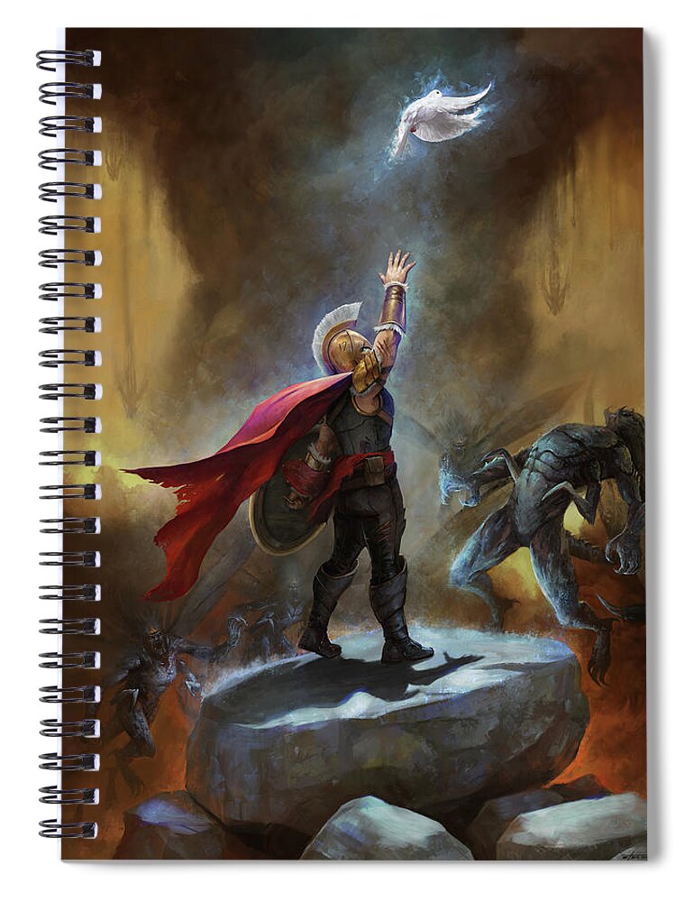 Revelation Spiral Notebook featuring the digital art Day of Reckoning by Steve Goad