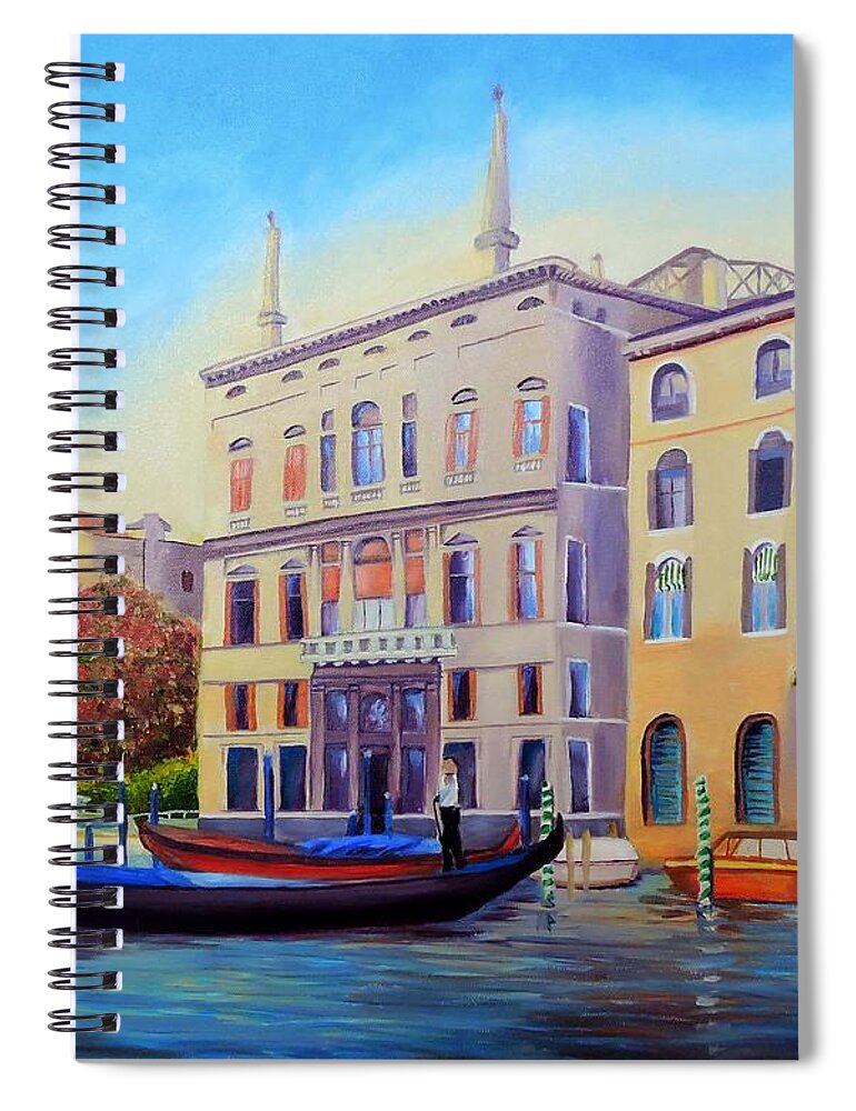 Art Spiral Notebook featuring the painting Daybreak at Venice by Shelia Kempf