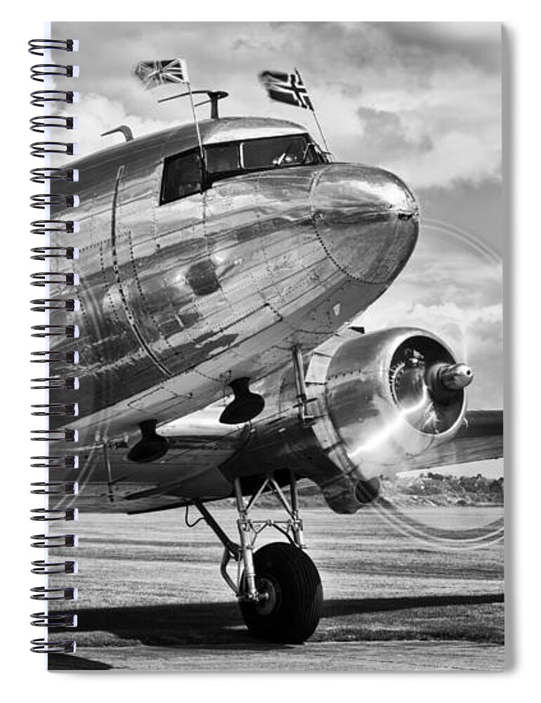 Dc-3 Spiral Notebook featuring the photograph DC-3 Dakota by Ian Merton