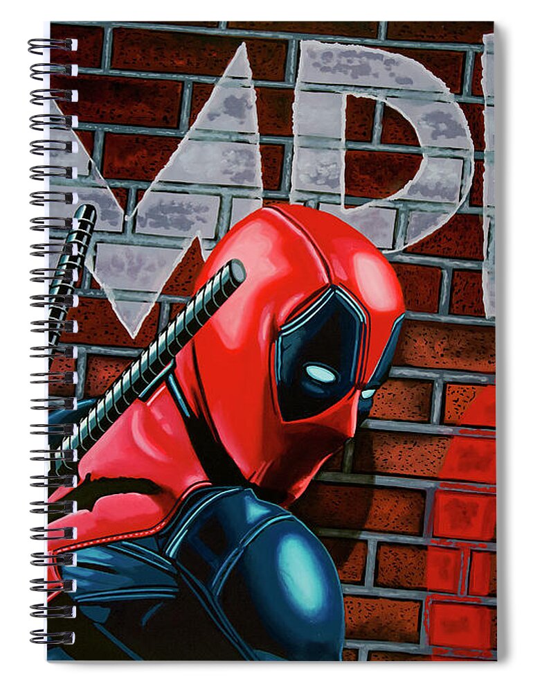 Deadpool Spiral Notebook featuring the painting Deadpool Painting by Paul Meijering