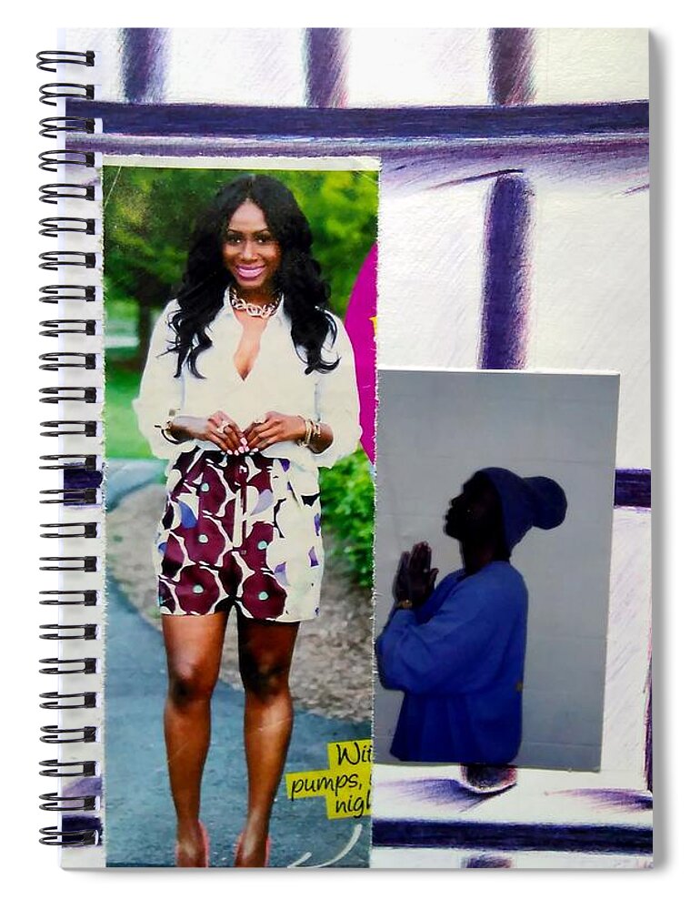 Black Art Spiral Notebook featuring the drawing Black Love Matters by Donald Cnote Hooker