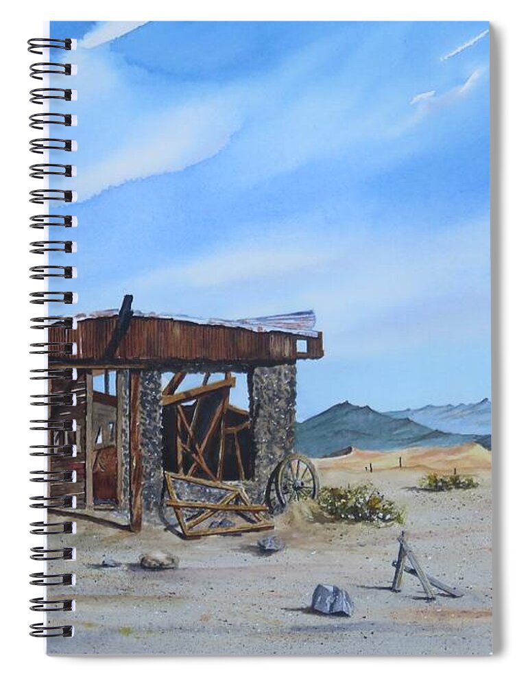 Death Valley Spiral Notebook featuring the painting Death Valley Mine by Joseph Burger